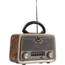 Everton 301 Ahşap/kahve Usb-Tf Bluetooth 3 Band Klasik Radyo