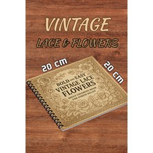 Pink Swan Craft Vintage Dantel ve Çiçekler Bold And Easy 20X20 cm Büyük Boyama Kitabı, Çocuklar ve Yetişkinler Için