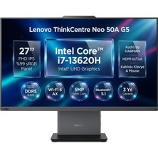 Lenovo Thinkcentre Neo 50A G5 Intel Core I7-13620H 32GB 512GB SSD 27" Fhd Freedos All In One Bilgisayar 12SAA01WTR 002