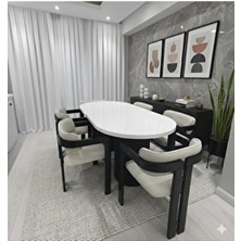 Norte Bohem Masa Takımı Ahşap Masa Takımı 6 Kişilik Masa Sandalye Takımı Iskandinav Takım