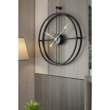 Aga Konsept La Clock Siyah Metal Dekoratif İspanyol Tarzı Yuvarlak Duvar Saati 75 x 85 cm