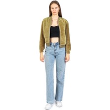 Paolo Framinco PF-008 Bayan Hakiki Kısa Lazer Desenli Kürk Deri Ceket