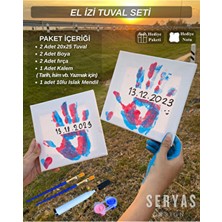 Seryas Design El Izi Tuval Seti 2 Adet Tuval Sevgiliye Hediye Çiftlere Özel Hediye Yılbaşı Hediyesi