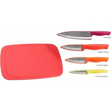 Tupperware Renkli Bıçaklar ve Kesme Tahtası 4'li Bıçak Seti