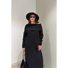 Magarde Yeni Sezon Madonna Yaka Triko- Siyah