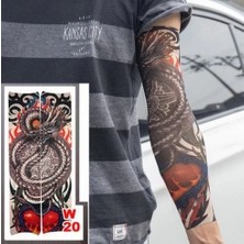 No8 Home Giyilebilir Kol Dövmesi Çorap Dövme 3D Baskılı Kol Bacak Dövme 2 Adet Model 7