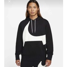 Nike Sportswear Swoosh Semi-Brushed Back Pullover Hoodie Siyah Erkek Sweatshirt DH1027-010