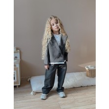 Butik Kız Çocuk Blazer Ceketli Takım Elbise Pamuklu Kumaş 2' Li Takım