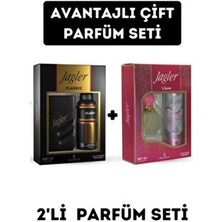 Jagler Classic Edt 60 ml 150 ml Deodorant Kadın Parfüm Seti Edt 90ML Erkek Parfüm Seti