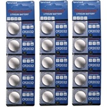 Mettzchrom 15 Adet 3 Volt CR2032 Lityum Düğme Para Pili DL2032 Bios-Kepenk-Kumanda İçin Uygun