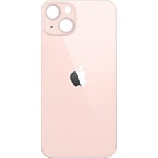 Genos Iphone 13 Modeli Uyumlu Pembe Renk Arka Cam Kapak Bighole Özellikli