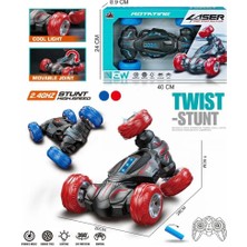 Işıklı 360° Twist Stunt Uzaktan Kumandalı Akrobat Oyuncak Araba - Mavi