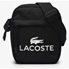 Lacoste Siyah Baskılı Postacı Çantası %100 Polyester Materyal ile Ergonomik Tasarım