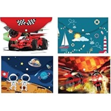 Noki Çıtçıtlı Zarf Dosya 4 Adet Erkek Çocuk Desenleri Renkli Ölçüler ile Eğlenceli Kullanım