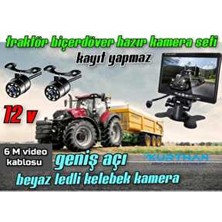 Navigold 7 Inç Ekran ve 2 Adet Ledli Kelebek Kamera Seti Traktör Biçerdöver için Geniş Açı