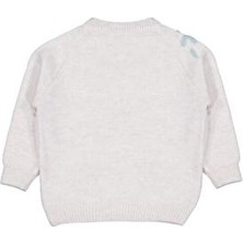 Civil Girls Bej Çiçek Nakışlı Kazak 2-3 Yaş Kız Çocuklar İçin Bisiklet Yaka Uzun Kol