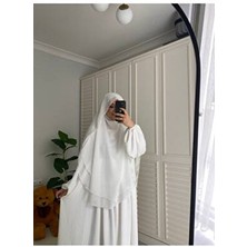 2 Katlı Gölgeli Oval Sufle Hac Umre Tesettür Abaya (Sadece Sufle)