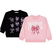Civil Girls Fiyonk Baskılı 2'li Set 6-9 Yaş Sweatshirt - Standart 8-9 Yaş