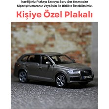 Bebeym Audi Q7 Metal Oyuncak Araba - Kişiye Özel Hediye Plakalı - Gri