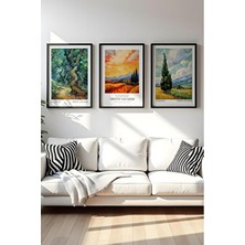 Huhuli Ahşap Siyah Çerçeveli Vincent Van Gogh Tablo Seti 20 x 30 Soyut Tema İle Modern Dekor