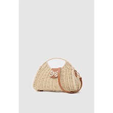 Oggo Çok Renkli Hasır Omuz Çantası Etnik Desenli Şık Görünüm ile Günlük Kullanım İçin