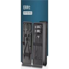 Pazarcan SN-27099 Siyah Paslanmaz Çelik 18IN1 Profesyonel Manikür Tırnak Bakım Seti