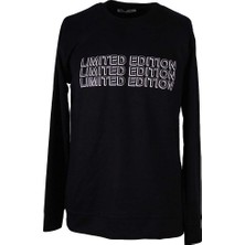 Trender Limited Edition Baskı Modal Octavian Siyah Erkek Sweatshirt 26YG08000055