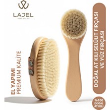 Lajel 2'li Set Doğal At Kılı Selülit Fırçası ve Yüz Fırçası Seti
