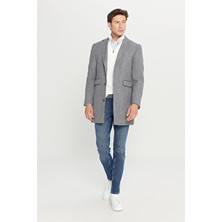 Altınyıldız Classics Standart Fit Normal Kesim Mono Yaka Desenli Kapak Cepli Palto