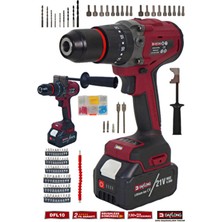 Daflong Pro 21V 4AH Kömürsüz Torklu Şarjlı Darbeli Yandan Tutmalı 13 mm Matkap Vidalama- DFL10
