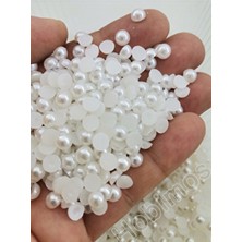 Hobimos 250 Adet 6 mm Beyaz Yarım Inci Boncuk