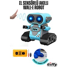 Giffy Oyuncak Uzaktan Kumandalı El Sensörlü Akıllı Wall-E Robot Dahili Şarjlı Işıklı Sesli Fonksiyon Sarı