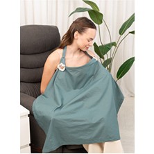 Atölye Eda Exclusive %100 Pamuklu Oeko-Tex Sertifikalı Balenli Ayarlanabilir Yaka Aparatlı Emzirme Önlüğü 80X100CM Dokuma Kumaş