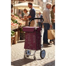 Vadi 360° Döner 4 Tekerlekli Su Geçirmez Çantalı Alüminyum Pazar Arabası