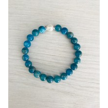 Mk Tasarım Gerçek Apatit Taşı - Inci Bileklik – MKT.1.101.40- Taşların Kendi Rengidir, Boya Değildir