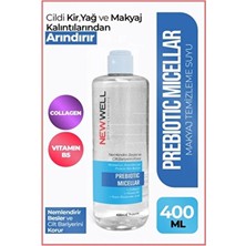 New Well Prebiotic Micellar-Makyaj Temizleme Suyu 400ML Tüm Cilt Tipleri İçin Nemlendirici Etki