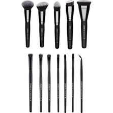 Z'oreya Kabuki Professional 12 Parça Makyaj Fırça Seti Siyah
