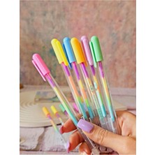 Nasadan 6’lı Gökkuşağı Renk Geçişli Jel Kalem Pastel Smooth Yazım Çok Renkli Not Ajanda Bullet Journal