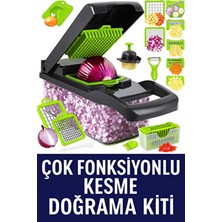 Zogira Çok Fonksiyonlu Sebze Doğrama Seti (7/10 Parça) | Paslanmaz Çelik Bıçaklı Rende ve Dilimleyici