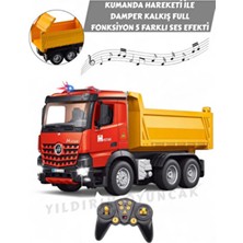 Yıldırım Oyuncak Uzaktan Kumandalı Damperli Kamyon Full Fonksiyon Şarjlı Iş Makinesi Kamyonet 5 Mod Ses Efekt Işıklı