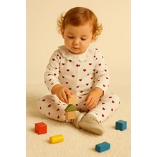 Buufuu Kız Bebek Takım Uzun Kollu Fisto Yakalı Pamuklu 0-6 Aylık