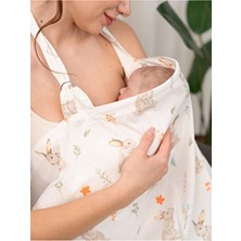 Atölye Eda Exclusive Atölye Eda %100 Pamuklu Oeko-Tex Sertifikalı Balenli Ayarlanabilir Yaka Aparatlı Emzirme Önlüğü 80X100CM Dokuma Kumaş