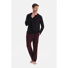 Dagi Siyah Dikiş Detaylı ve Patlı Termal Tişört Pantolon Pijama Takımı