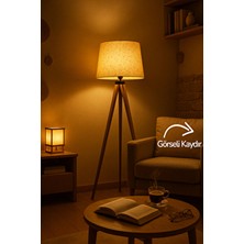 Vivido Home Doğal Muz Ağacı Lifli Ahşap Lambader Bej Renkli Modern Tasarım ile Sıcak Işık