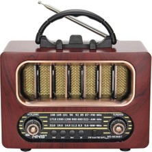 Nostaljik Ahşap Tasarımlı Bluetooth Hoparlör | Fm/am Radyo Destekli Şarjlı ve Taşınabilir Retro Radyo Model-5