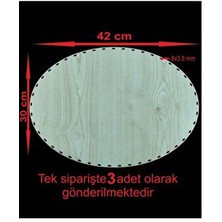 Asude Hediyelik Ahşap Krem 42X30 cm 3 Ad Bambu Tepsi Örgü Plakası Supla Raddan Altlık Tığ Taban Işi Sepet Tabanı