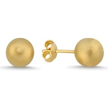 Zeya Kuyumculuk 14 Ayar Altın Mat Top Küpe