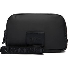 Calvin Klein Erkek Anahtarlık Dahil Geniş Cep Sistemi Fermuar Kapama Siyah El Çantası LV04D1114G-UB1
