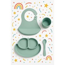 CKM Silikon Silikon Bebek Beslenme Seti 4 Parça Mit Yeşili