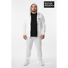 Superlife Erkek Büyük Beden Fermuarlı Kapüşonlu New York Baskılı Ince Sweatshirt Hırka SPR26BHR923
